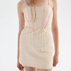 Urban Outfitters lace-up corset mini dress